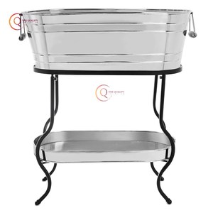 Suministro al por mayor de cubo de hielo galvanizado con soporte de color negro para uso doméstico y bar disponible al precio más bajo de proveedor indio - Product Image 6