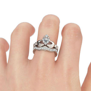 Ensemble de bagues couronne Claddagh en argent sterling Jeulia pour mariage - Product Image 4