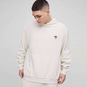 Survêtements à capuche deux pièces avec logo personnalisé pour hommes survêtements en coton évasés de haute qualité avec impression bouffante pour l'hiver - Product Image 1
