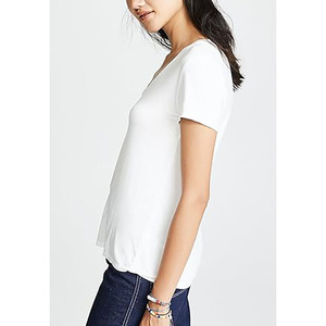 Camisetas ajustadas para mujer, venta al por mayor, ropa OEM a granel de alta calidad, camisetas de algodón 100% con gráfico impreso con letras de etiqueta privada para mujer - Product Image 5