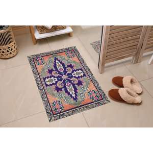 Tapis imprimé à motifs géométriques, petit tapis de style vintage pour la décoration de bureau, tapis fin non tissé - Product Image 3