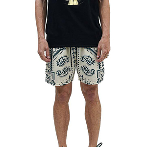 กางเกงขาสั้นมีกระเป๋าพิมพ์ลาย Paisley เอวยางยืดน้ำหนักเบาใส่ไปชายหาดฤดูร้อน - Product Image 5