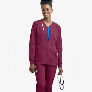 Veste de gommage pour femmes gommages d'hôpital unisexe confortable veste d'allaitement à fermeture éclair vestes de gommage médical Logo personnalisé - Product Image 5
