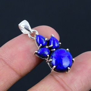 Bijoux Pour Femmes Argent Style Boho Pendentif Bijoux Argent Sterling 925 Lapis Gemstone Tendance Pendentif Fait Main Cadeau Pour Amour - Product Image 5