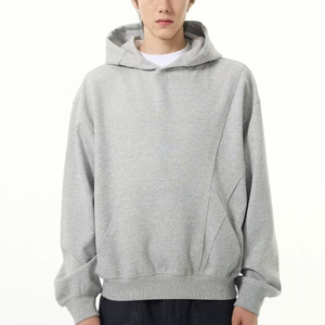เสื้อฮู้ดแฟชั่นแบบพรีเมียมของผู้ชายเสื้อฮู้ดผ้าฝ้ายผสมเฟรนช์เทอร์รี่สีเทาเสื้อสเวตเตอร์มีฮู้ดกำหนดโลโก้ได้เองสำหรับผู้ชาย - Product Image 1
