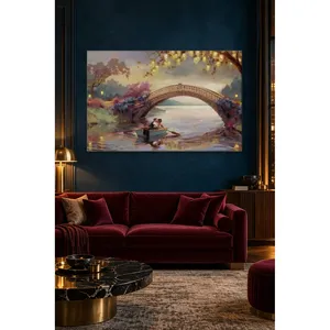 Impression sur toile : Couple Fida s'embrassant dans un bateau sous un pont en pierre - Product Image 4