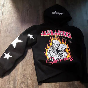 Conjunto de Dos Piezas para Hombre de Invierno con Estampado Gráfico Personalizado OEM ODM, 100% Algodón, Pantalones Deportivos Acampanados, Sudadera con Capucha, Talla Grande - Product Image 3