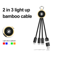 Câble de données tressé en nylon trois-en-un avec logo personnalisé et éclairage LED, chargeur Type-C, porte-clés multifonctionnel, cadeau pour utilisation informatique