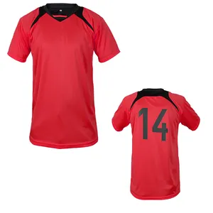 可爱的设计优质速干足球t恤运动队运动衫，配有透气针织面料，适合足球服