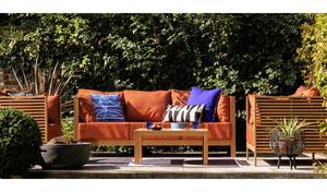 Ensemble de canapés modernes Caterine en teck avec coussins imperméables résistants aux intempéries, meubles d'extérieur durables pour usage hôtelier - Product Image 6