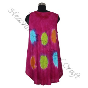 Mode chaude femmes été décontracté sans manches vêtements de plage robe Style bohème cravate teinture épaules vêtements de plage femmes parapluie robe - Product Image 6