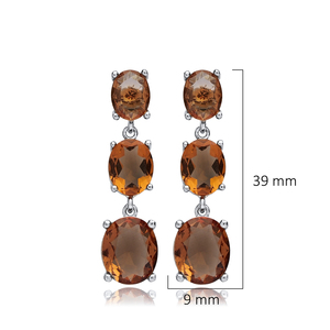 Pendientes de Plata con Sultanita Ovalada y Diseño de Racimo Theia, Hechos a Mano, Plata de Ley 925, Joyería Fina al por Mayor - Product Image 2