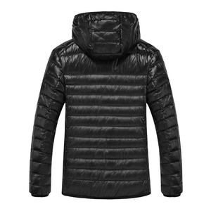 Chaqueta de Plumón Larga con Capucha para Hombre, Ligera, Térmica, Resistente al Agua, Cortavientos, para Clima Frío, Informal - Product Image 4