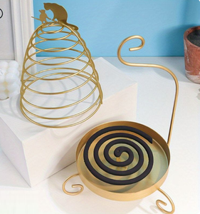 Gold Finished Animal Cage Design Incense Burner for Household Usage Fireproof Burner Metal Frame <b>Mosquito</b> <b>Coil</b> Stand - Product Image 1