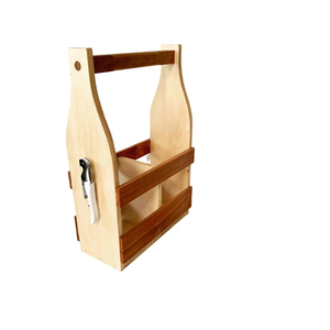 Nouveauté : Caddie en bois pour ranger les ustensiles, caddie 2 en 1 avec poignée en métal pour la décoration de table, porte-couverts finition naturelle - Product Image 4