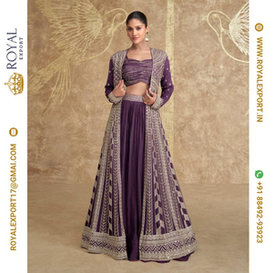 Lanzamiento exquisito diseñador Real Premium Chinon seda tamaño libre cosido colecciones de trajes fabricante por Royal Export en Surat - Product Image 2