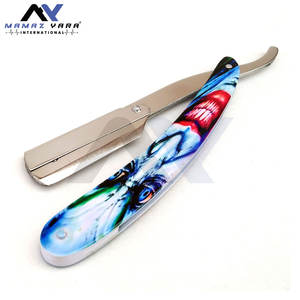 Rasoir de Barbier Professionnel Style Joker avec Manche, Rasoir Droit en Acier Inoxydable pour Hommes, Rasoir Pliant à Verrouillage par Oscillation - Product Image 2