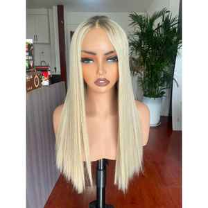 Perruque à dentelle frontale 100% cheveux humains vierges, blond platine, coupe courte, dentelle frontale 13x6, bonnet ajustable, perruque à ondulation d'eau, perruques à mèches 4x4 - Product Image 1