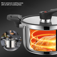 Casserole à pression en acier inoxydable multifonctionnelle pour la cuisine, grande capacité, antiadhésive