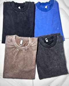 Camiseta de algodón 100% para hombre en blanco de gran tamaño, camiseta lavada con ácido de gran tamaño con logotipo impreso DTG personalizado Vintage de alta calidad - Product Image 3