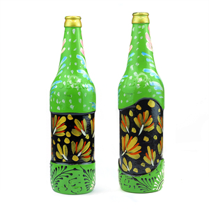Handpainted <b>Glass</b> <b>Bottle</b> for Home <b>Decor</b> Made in India - Product Image 6