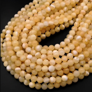 Collier en cristal naturel, perles de calcite jaune lisses, pierre rouge polie, bijoux, brin lâche, grossiste en pierres précieuses pour la guérison - Product Image 5