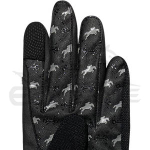 Guantes de Equitación con Pantalla Táctil, Negros, con Estampado de Silicona, Proveedor de Guantes de Montar a Caballo, Personalizados OEM, de Alta Calidad, Nuevo Estilo - Product Image 4