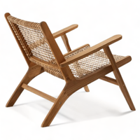 Cómodo Sofá de Jardín Moderno y Contemporáneo de Ratán y Madera de Teca para Uso en Hoteles y Parques, Indonesia