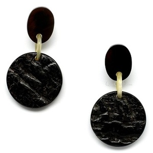 Pendientes de cuerno para orejas sensibles, pendientes de cuerno de estilo étnico, pendientes de cuerno de búfalo de lujo con aspecto bonito a precios con descuento, Ágata - Product Image 5