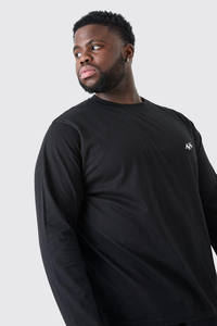 OEM Wholesale New <b>Black</b> 100% Cotton Breathable Round Neck with <b>Long</b> <b>Sleeve</b> <b>T</b> <b>Shirt</b> for Men Manufactured by Huzaifa Products - Product Image 3