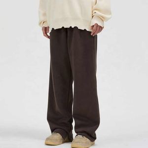 กางเกงวิ่งขายาวสำหรับผู้ชายกางเกงสเวตเตอร์แบบเรียงซ้อนมีสายรัดเอวยางยืดผ้าเทอร์รี่ - Product Image 4