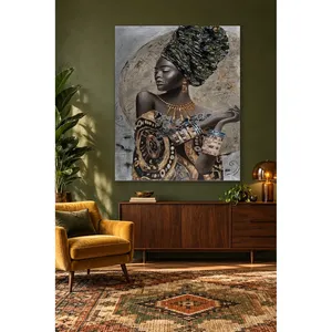 Funda para la cabeza con estampado Fida, retrato de mujer africana, impresión en lienzo - Product Image 3