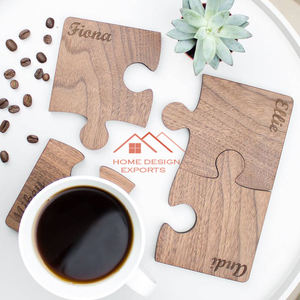 Posavasos de madera con diseño de impresión Leaser, superventas, accesorios de decoración de mesa, posavasos de madera hechos a mano - Product Image 2