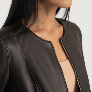 Chaqueta de cuero personalizada para mujer 2026, ropa de abrigo elegante de calidad superior para propietarios de boutiques y marcas privadas - Product Image 6