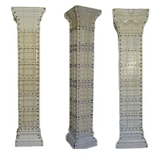 Outer Decorative ABS Material Columns Molds Pillars Roman for Cast-in-Place Concrete Injection Square Roman Pillar Mold