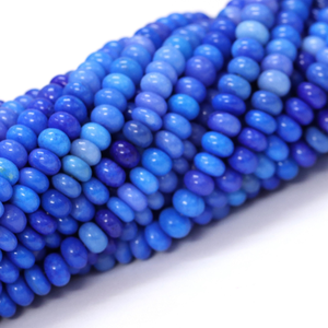Hermosas Cuentas Redondas Lisas de Ópalo Azul Oscuro de 16 Pulgadas, Cuentas de Piedras Preciosas Lisas con Degradado Azul de 6-9 mm, Cuentas de Ópalo de Calidad AAA - Product Image 4