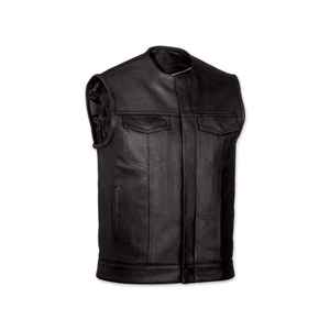 Gilet en cuir sans manches coupe-vent imperméable pour homme Veste d'hiver respirante avec motif club personnalisé - Product Image 1