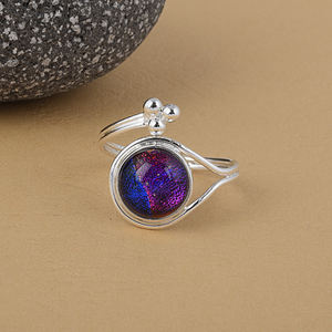 Anillo de Vidrio Dicroico Natural Hecho a Mano en Plata de Ley 925 - Product Image 3