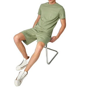 Personnaliser l'usine Ensemble de t-shirts et shorts 100% coton pour hommes Streetwear d'été T-shirt à col rond Survêtement pour OEM - Product Image 2