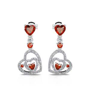 Ensemble de bijoux fins en argent sterling Jeulia I Carry Your Heart Double Heart - Product Image 3