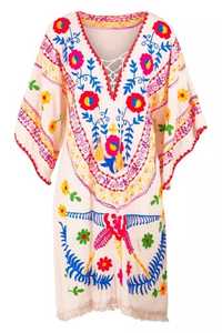 2022ขายส่งที่มีคุณภาพสูงการออกแบบแม็กซี่เย็บปักถักร้อยชุดฤดูใบไม้ผลิครึ่งแขนชุดเม็กซิกัน - Product Image 6