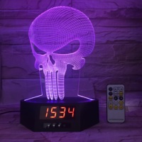 Avec Base d'horloge Unique Image du navire lampe 3D décoration intérieure lampe 7 couleurs changeantes effet visuel 3d éclairage de nuit LED