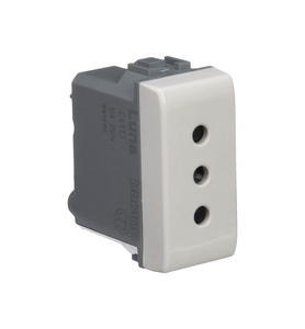 Base italiana 2P + TT central 250V 16A (Bticino Luna C4113) - Product Image 2