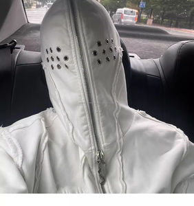 full <b>zip</b> <b>up</b> <b>hoodie</b> acid wash oversized 500gsm <b>zip</b> <b>up</b> men <b>cropped</b> boxy <b>hoodie</b> mens oversized <b>hoodie</b> heavyweight - Product Image 2