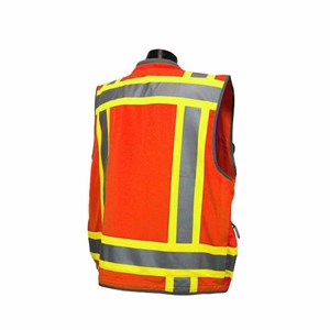 Chaleco DE SEGURIDAD reflectante de alta visibilidad Chaleco de seguridad de clase 2 con nombre y logotipo de empresa personalizados Chaleco de seguridad de espalda cruzada de alta visibilidad naranja - Product Image 2