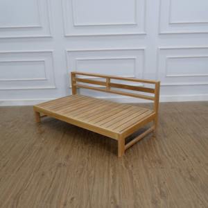 Causeuse d'extérieur en bois massif de teck avec coussin bleu Design européen contemporain pour meubles de jardin ou d'hôtel - Product Image 5