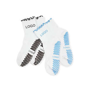 Pilates Cotton Soft Crew <b>Socks</b> with Customised Logo Colormix Grip Yoga <b>Socks</b> Suitable Cute Ruffle Cuff Design for <b>Girls</b> Studios - Product Image 6