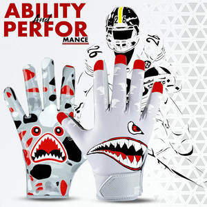 Hot Selling Factory Price American <b>Football</b> Gloves Youth Custom Receiver <b>Football</b> Gloves With Rubber Strap - Product Image 5