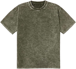 Camiseta de Hombre con Logotipo Personalizado, Lavado Ácido, Corte Regular, Cómoda, 100% Algodón Tejido, Talla Grande - Product Image 3