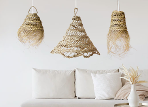 โคมไฟระย้าสำหรับงานหัตถกรรมในร่มกลางแจ้งโคมไฟเพดานไม้ไผ่หญ้าทะเลสานสไตล์โบฮีเมียนแบบดั้งเดิมของจีน - Product Image 4